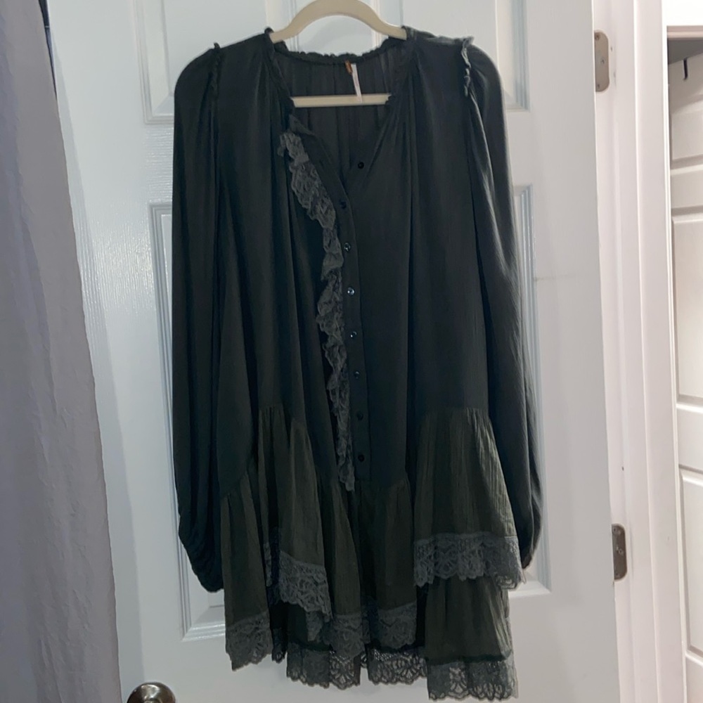 Free People Jeanette lace Victorian Ruffles tunic Top Dress - Picture 2 of 7